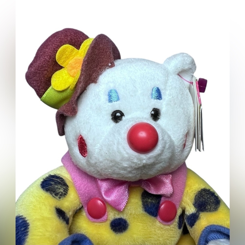 TY Vintage Beanie Baby‎ Juggles Clown Bear tush tag says 2005 Birthday says 2004